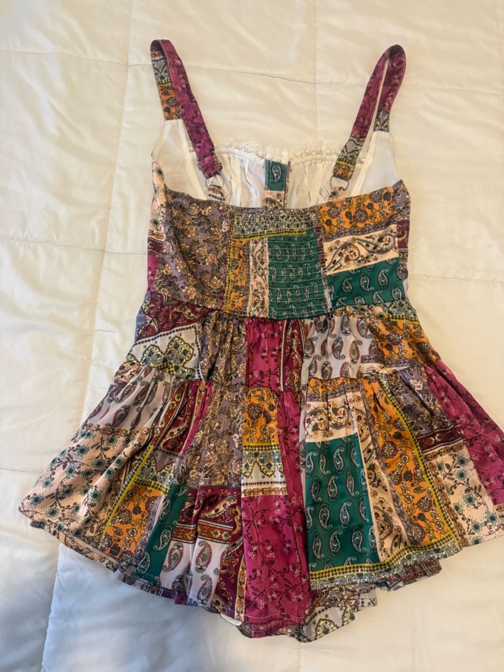 NWOT Sky to Moon Patchwork Print Mini Romper - Picture 6 of 6